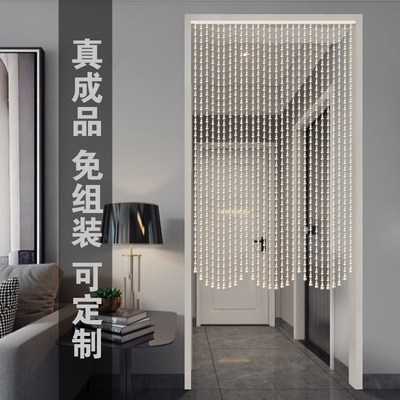 新款桃木葫芦珠帘厕m所卧室门帘半帘客厅玄关隔断帘家用挂帘免打