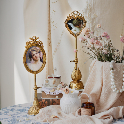 你可居法式金属照片相框摆台人物复古心形装饰拍照背Z景民宿摆件