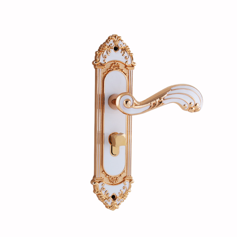 陶瓷白门锁室内卧k室门把手欧式房门锁实木木门锁家用锁具20孔距