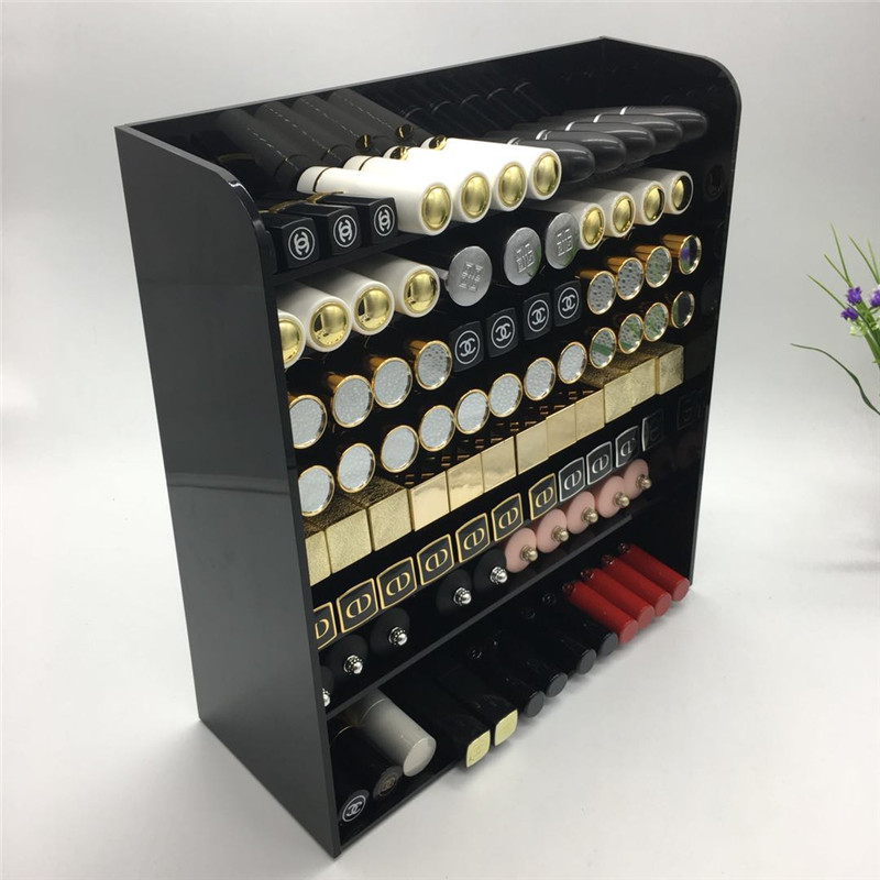 促销新款黑色亚克k力大容量口红眼影唇彩唇釉粉饼化妆品桌面收纳