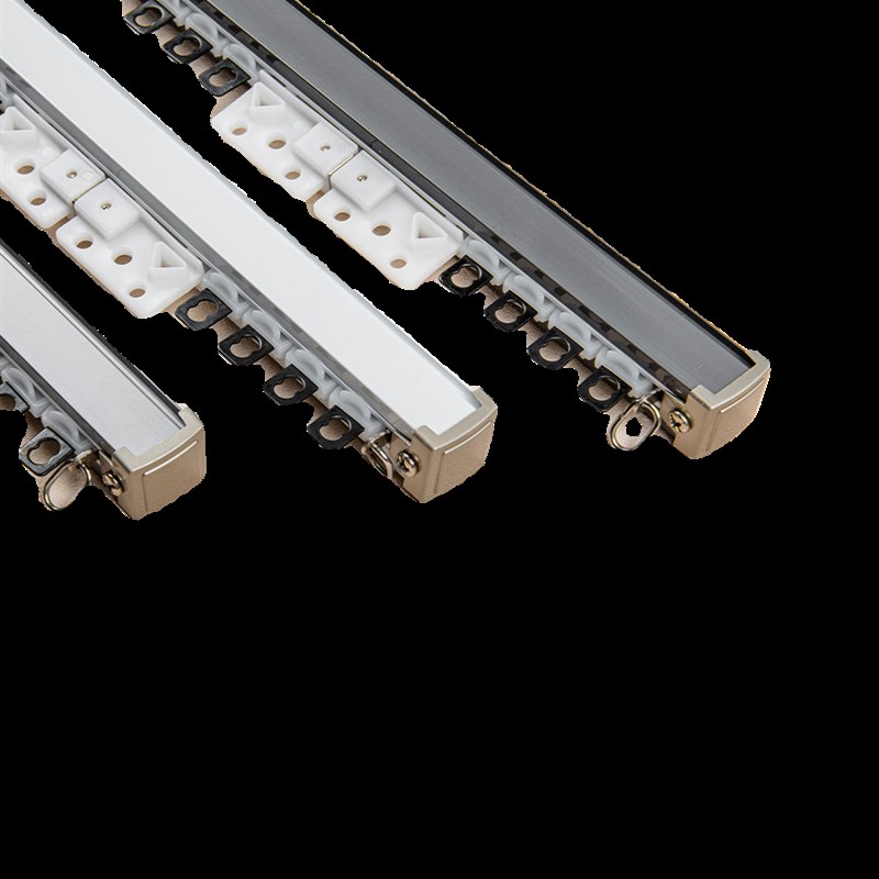 静音超厚窗帘轨道铝合金滑轨不锈刚滑轮配件顶P装侧装单双导轨门