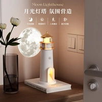 新款月光燈塔投影燈人體感應(yīng)遙控臥室床頭氛圍伴睡燈禮物藍(lán)牙音箱
