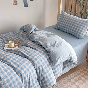 现货I高中生宿舍床上三件套学生住宿1米2单人床寝室床上用品床单