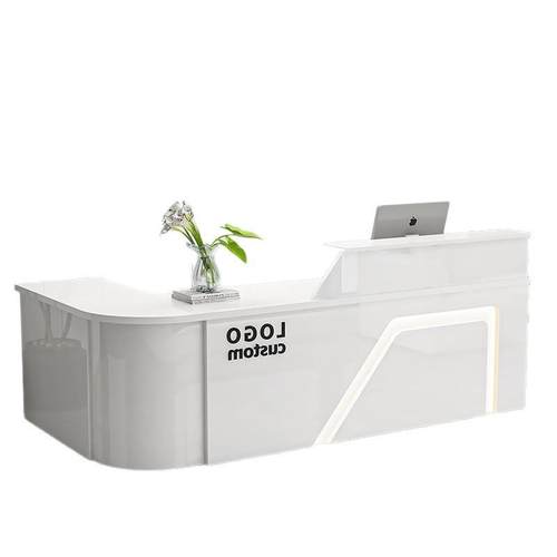 前台接待台转角办公桌服装店铺小型超市水果店圆弧柜台收银台吧台