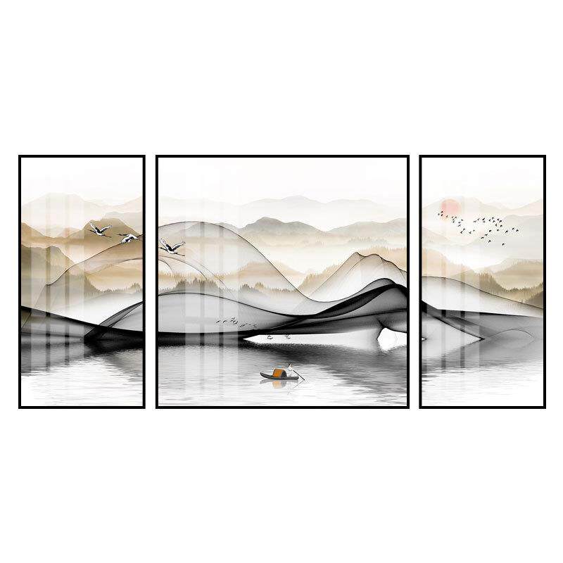 装饰画沙发背景墙组合壁画现代简约办公室挂画大尺寸客厅