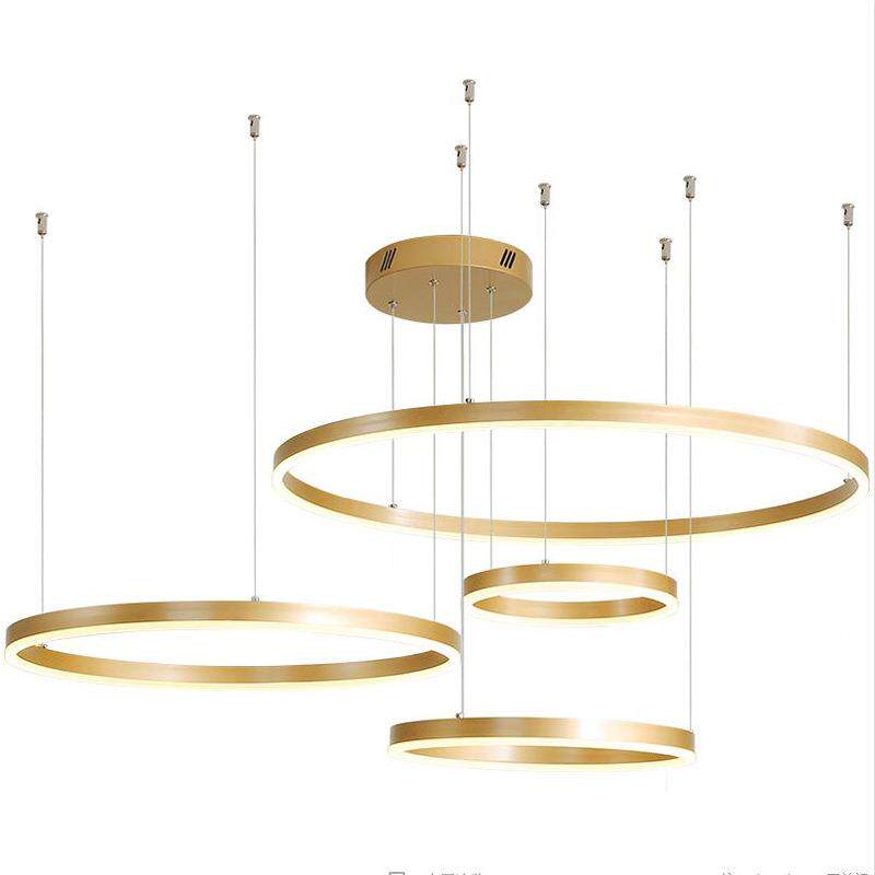 轻奢客厅吊灯现代简约圆形大厅吊灯北欧创意卧室餐厅家用led灯具