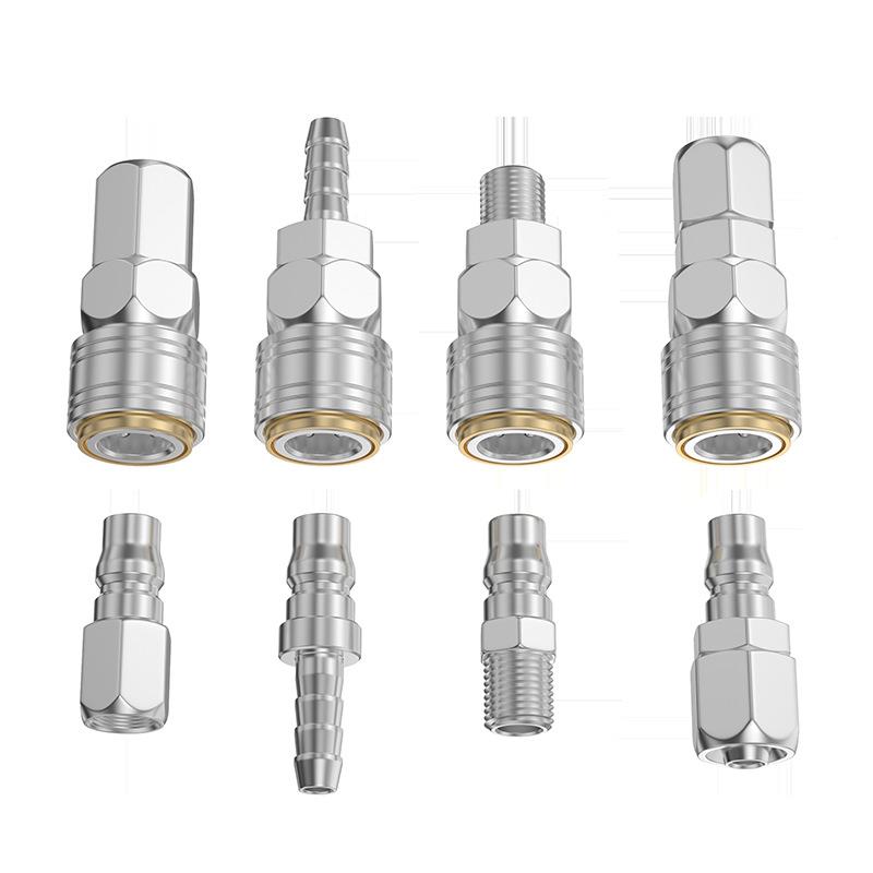 30管4不锈钢气大/大德快速接头C式自快插气泵空压机配件全气动公