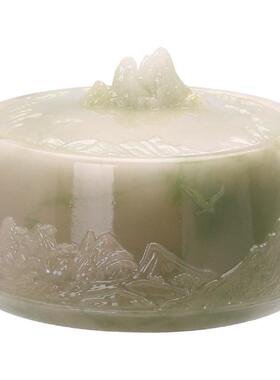 创意个性高档浮雕山峦烟灰缸大号带盖防飞灰烟缸茶几摆件茶具配件