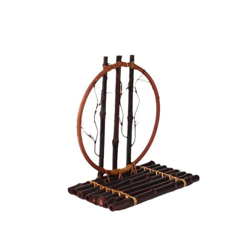 紫竹梅鹿竹花器花道竹编花入茶道花架花篮茶楼禅摆设复古藤花插,餐饮具,整套茶具,淘宝优惠券,粉丝福利购,淘宝优惠卷