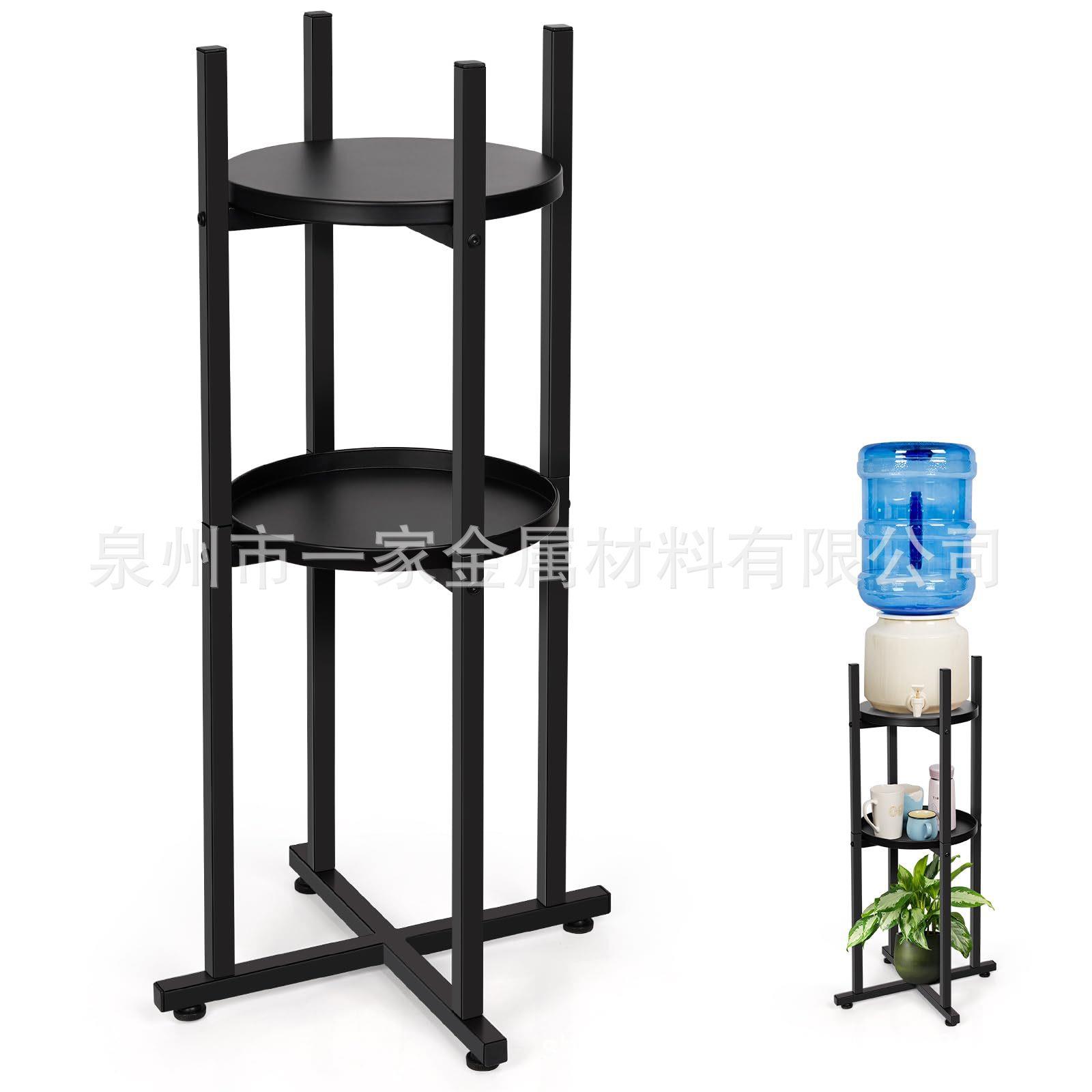 铁艺饮水机支架金属多层植物支架三层落地盆栽花架多层圆盘置物架