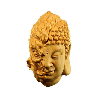 黄杨木雕佛魔一念之间把玩件手把件男士文玩随身人物中式汽车挂件