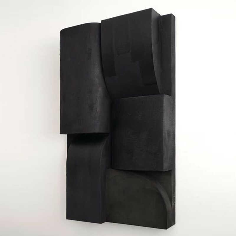 3D立体浮雕餐厅高端装饰画侘寂风挂画客厅高档轻奢极简木雕艺术风