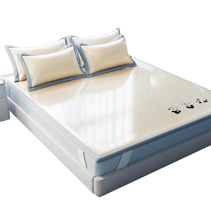 夏天冰丝凉席可水洗竹席三件套草席冬夏两用藤席夏季床笠款席子,床上用品,冰丝席,淘宝优惠券,粉丝福利购,淘宝优惠卷