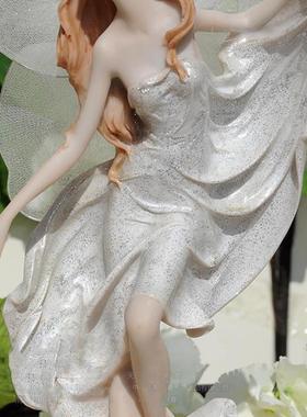 精美高档欧式天使花仙子摆件树脂工艺品时尚家居装饰生日创意礼品
