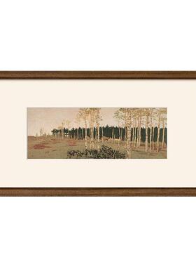 法式中古风客厅背景墙装饰画小众风景艺术餐厅级感玄关挂画