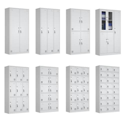 钢制更衣柜员工宿舍带锁铁皮柜健身房靠墙多格储物柜上下铺铁架床