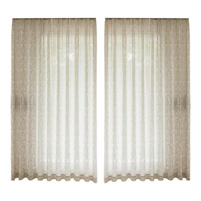 绍兴柯桥新款轻奢提花仿麻花园里透光不透人客厅阳台窗纱窗帘成品