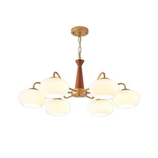 奶油柿子吊灯客厅主灯简约现代风卧室房间餐厅灯法式 中古网红灯具