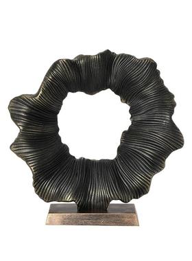 新中式轻奢抽象艺术绽放树脂摆件办公室客厅玄关桌面创意家居装饰