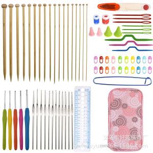 跨境单尖毛衣针碳化竹针手工织打毛线毛衣直针棒针粗针编织工具