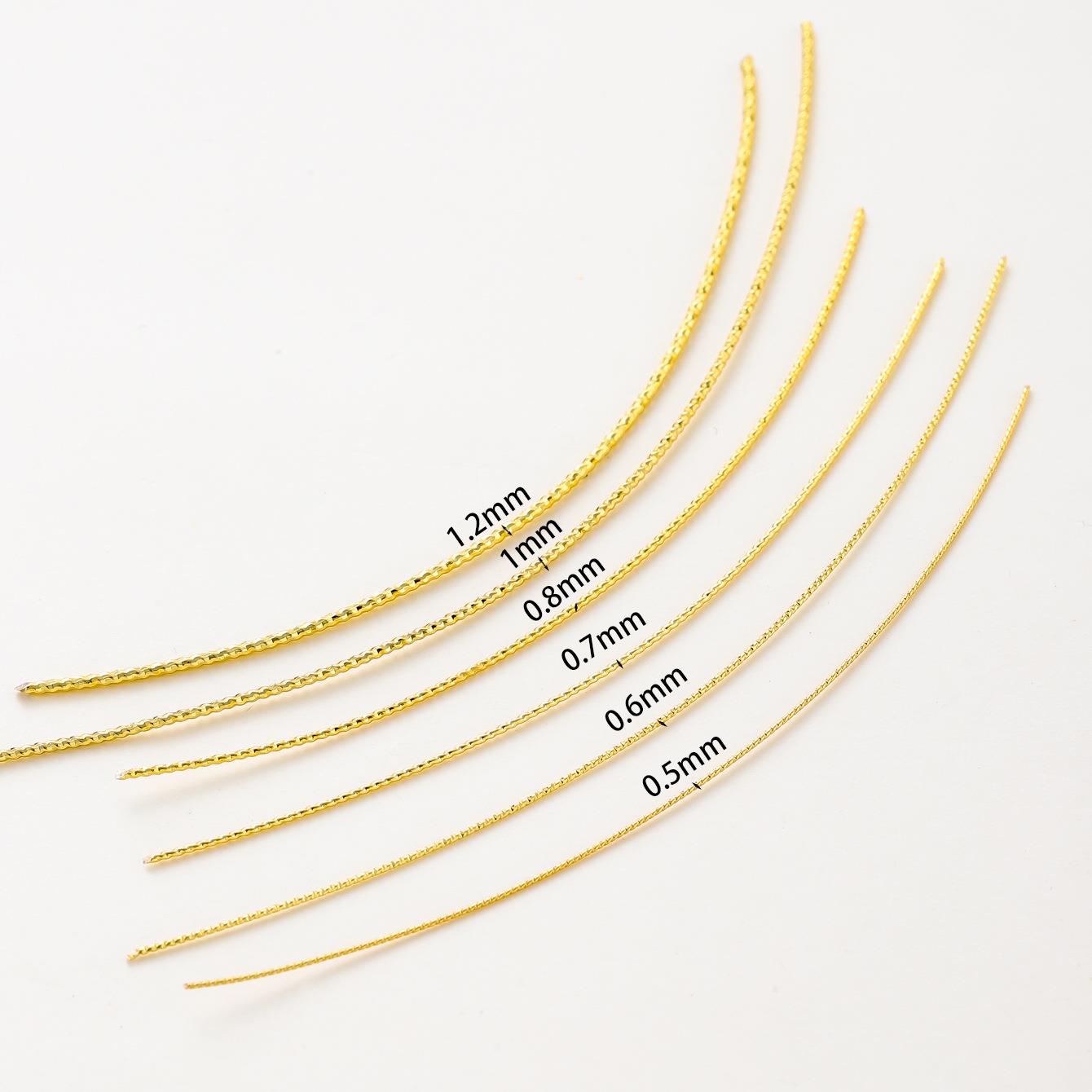 14K/18K包金麻花铜线保色花线扭纹造型金线手链项链编织硬批花线