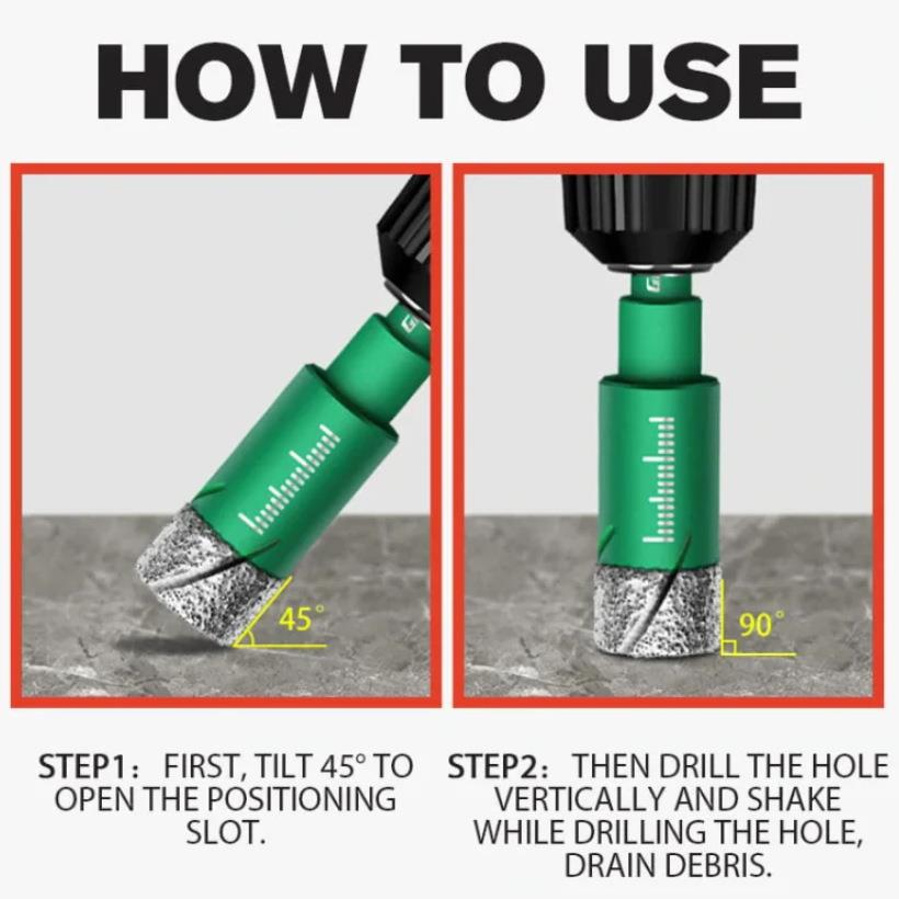 钎焊干打瓷砖钻头 多功能大理石玻化砖花岗岩玻璃打眼干打开孔器