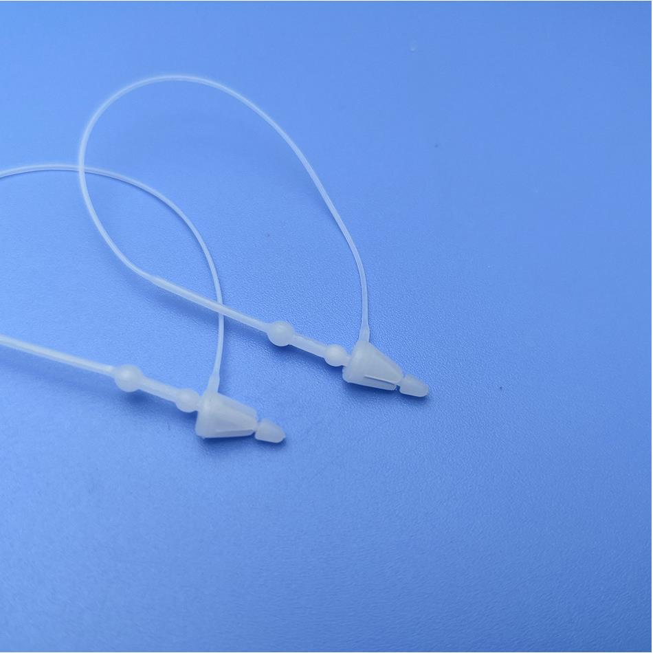 厂家直供优质10-11-12寸尖头透明手穿针pp塑料绳商标挂吊牌绳现货