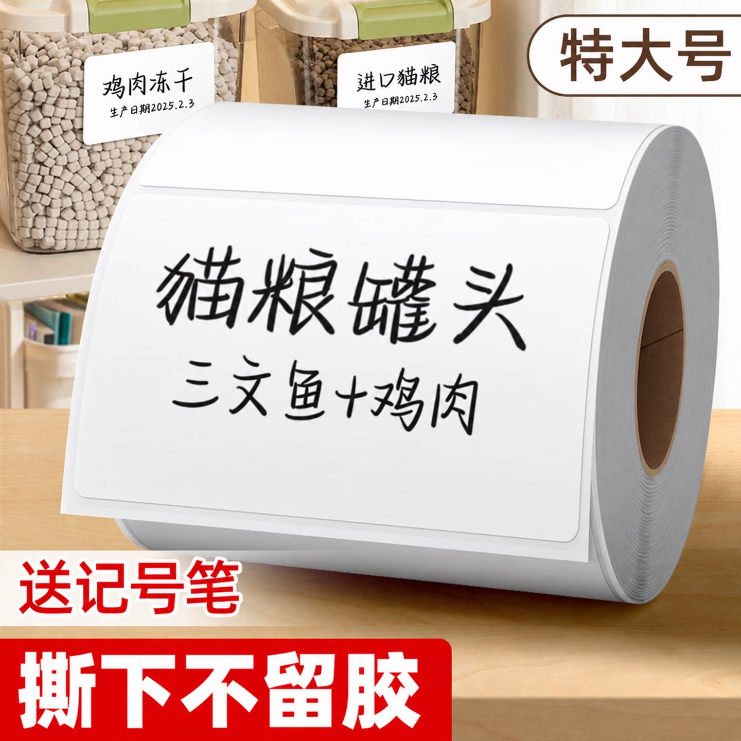 防水防油不留胶易撕无痕不干胶小标签贴纸可撕自粘护肤品化妆品日期分装瓶子厨房调料精油分类标记便签便利贴图片