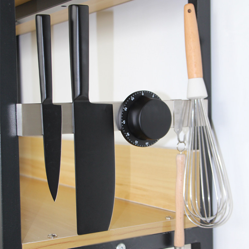 刀架不锈钢双面强磁力冰箱侧壁磁铁厨房珐L琅板洞洞板吸刀具收纳