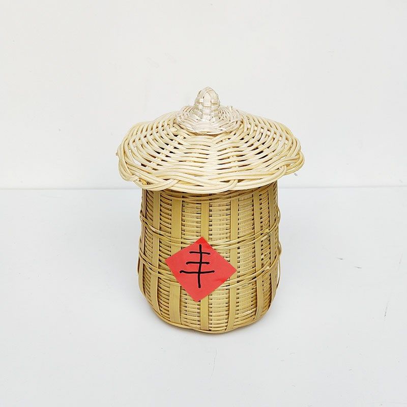 五谷杂粮丰收仓摆件收纳纯手工竹编小J茶叶娄茶叶罐零食话梅罐