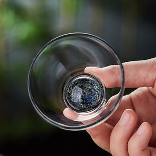功夫茶具套 玻璃小茶杯d品茗杯高档加厚耐热单个主人杯个人用日式