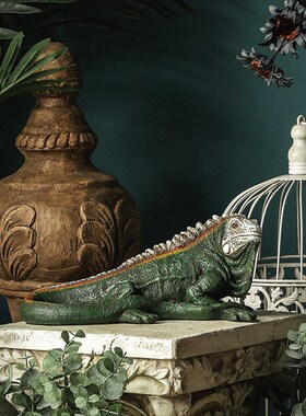 美式客厅酒e柜电视柜工艺装饰品摆设欧式创意蜥蜴摆件家居