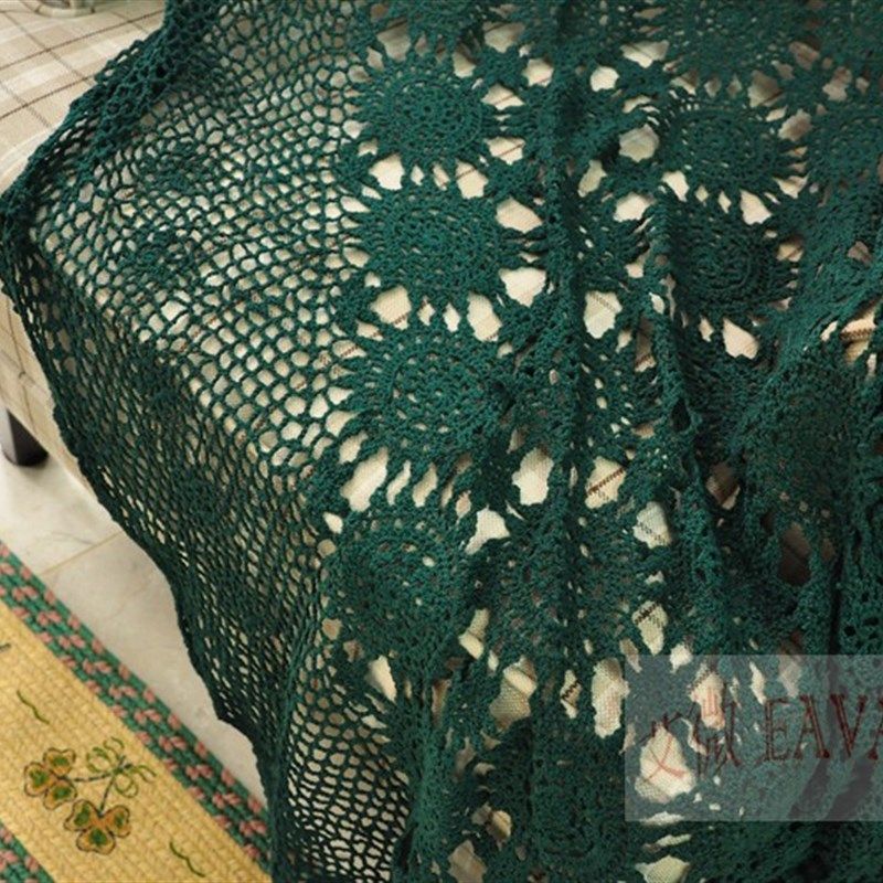 美式乡村手工钩针盖巾z床盖可做桌布台布沙发巾等,居家布艺,万能盖巾,淘宝优惠券,粉丝福利购,淘宝优惠卷