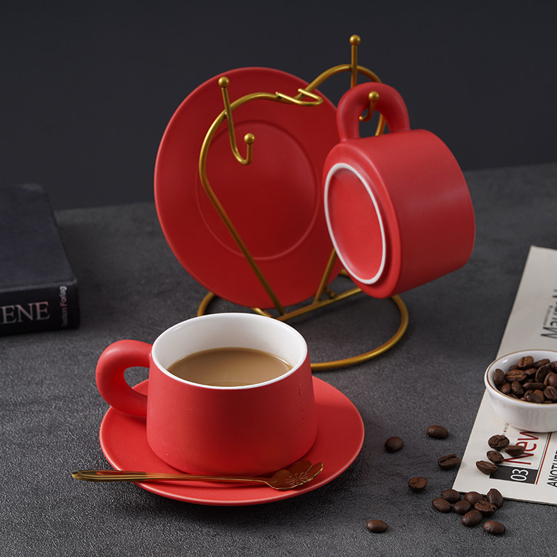 手作高档精致克莱因蓝陶瓷咖啡杯设计G师款欧式高级感下午茶杯套,餐饮具,咖啡杯,淘宝优惠券,粉丝福利购,淘宝优惠卷