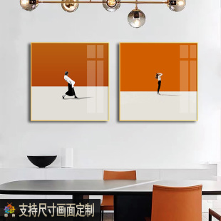 人物美女墙面装 饰画入户r玄关柜上正方形挂画卧室少女房间床头壁