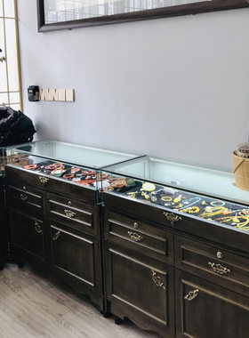实木饰品展示柜玉器柜珠宝柜w精品首饰展柜玻璃陈列柜珠宝首饰柜