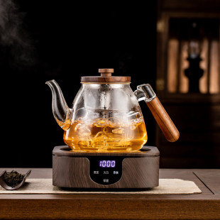 玻璃侧把煮茶壶蒸汽m煮茶器耐高温烧水壶电陶炉专用养生壶家用自