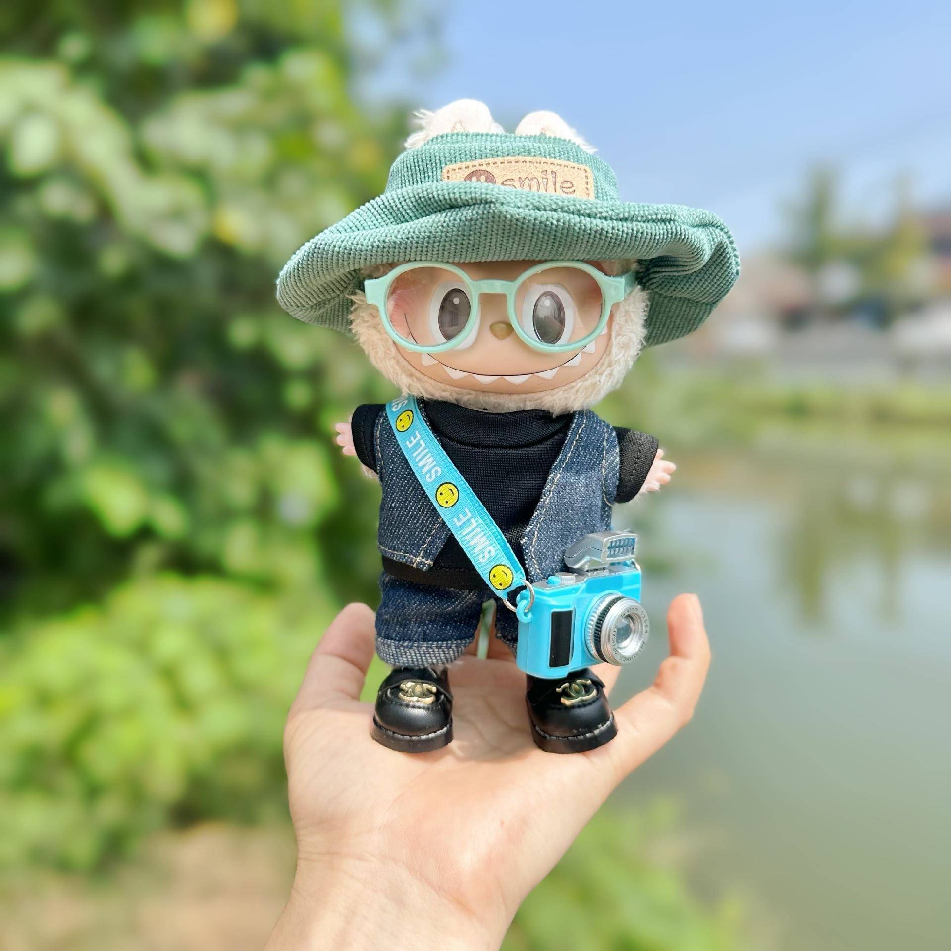 仅衣服】17CM盲盒拉布布公仔衣服钥匙扣LABUBU娃衣摄影师套装新款