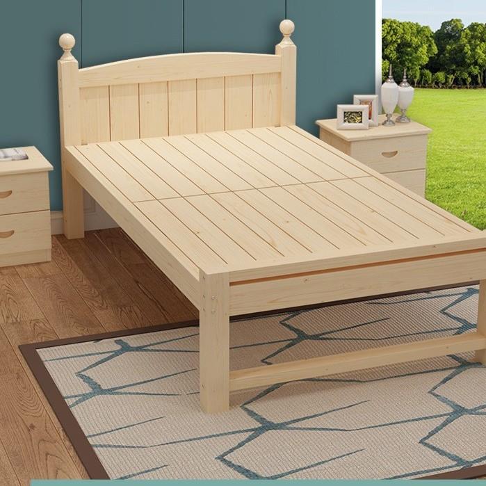 经济型成人实木一米2单人1.351.5m松木双人床出租房90cm宽