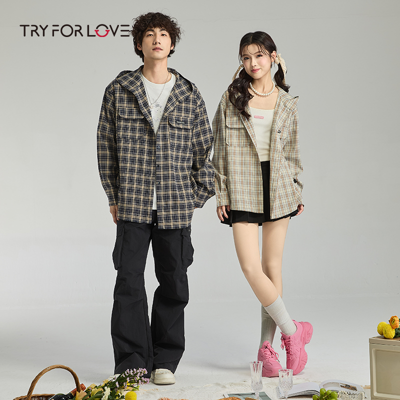 TRYFORLOVE情侣装小众设计感衬衫外套女2025春夏季新款长袖衬衣男