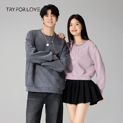 TRYFORLOVE黑色宽松卫衣