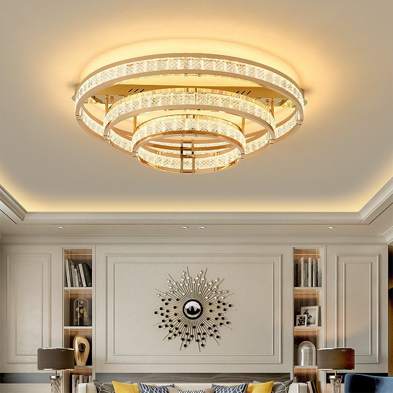 2023年新款简约现代轻奢北欧创意温馨大气卧室书房LED水晶吸顶灯