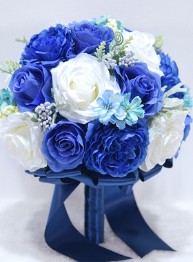 结婚婚庆用品 手捧花 D716绢花仿真花 新娘手捧花 工厂 无货