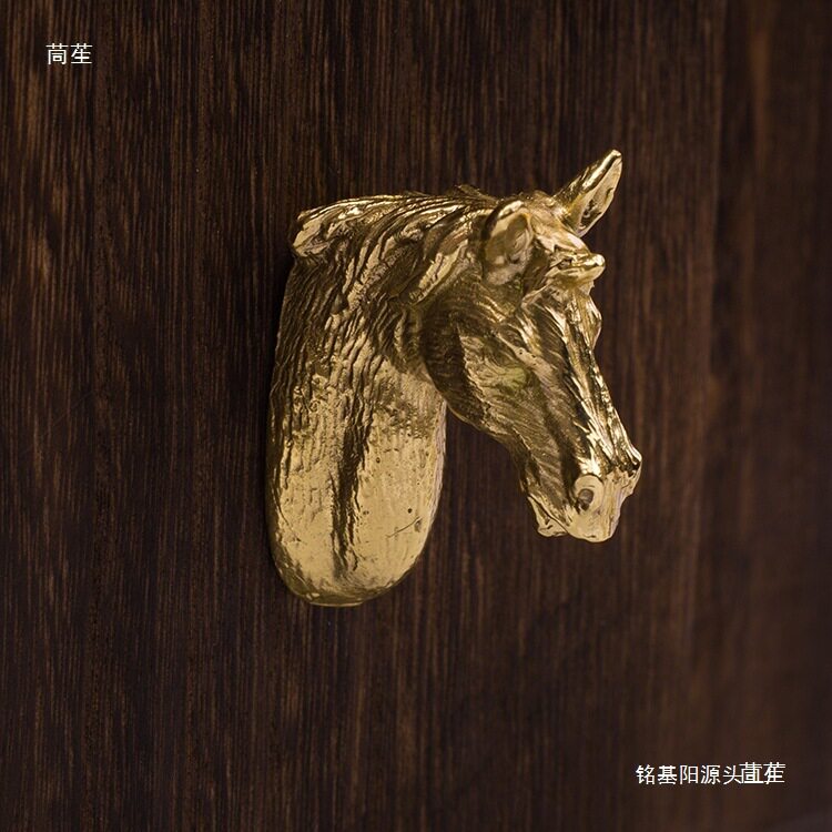 北欧金色复古动物单孔拉手