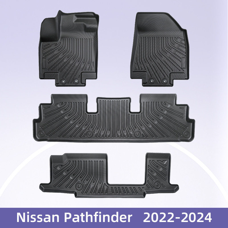 适用于Nissan Pathfinder燃油2022-2024 3D全天候材质TPE汽车脚垫