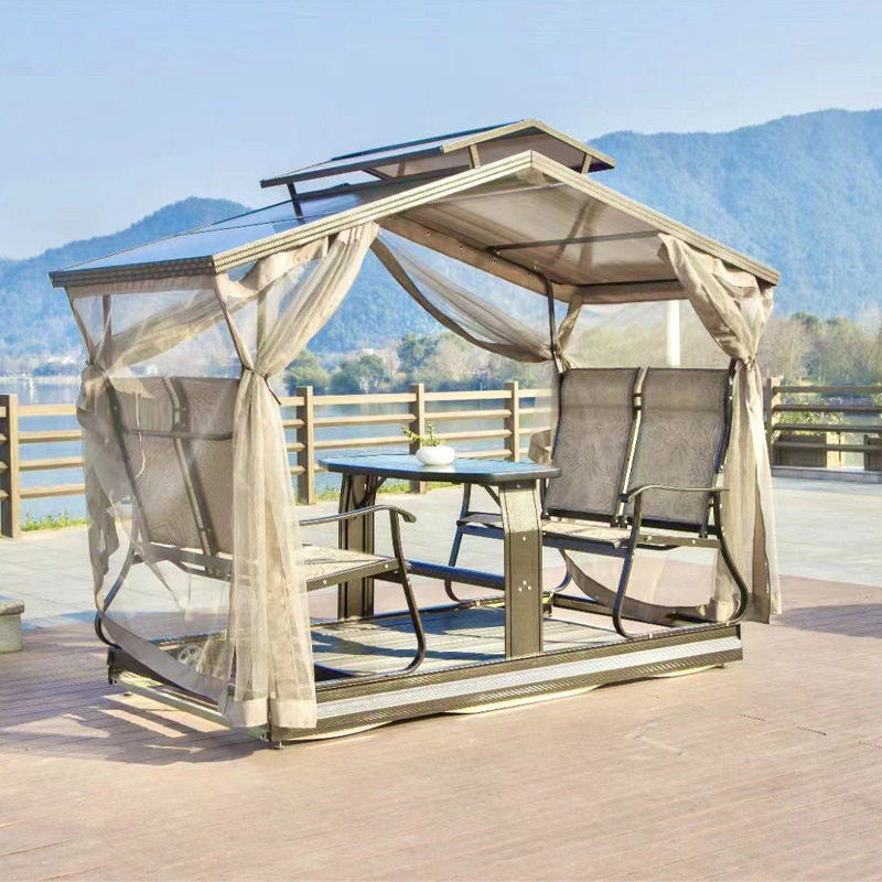 户外庭院秋千动力四人摇椅室外花园铁艺秋千椅铝合金阳台吊椅摇椅