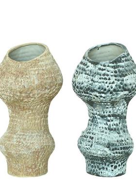 陶瓷罐花瓶粗陶旧KCQ瓶插意花复古怀手工民宿酒店侘风禅寂摆件工