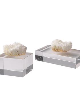 现代板极样房客厅白水晶摆件简茶几玄关场软KF-M153装饰品创意家