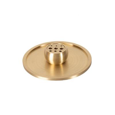 禅黄铜孔线香XVN意插搭配铜香盘插迷你插室香座家用内黄九铜檀香