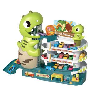 盘山公路轨935道车轨道玩具童小火儿车闯道关大冒险拼轨恐龙停车